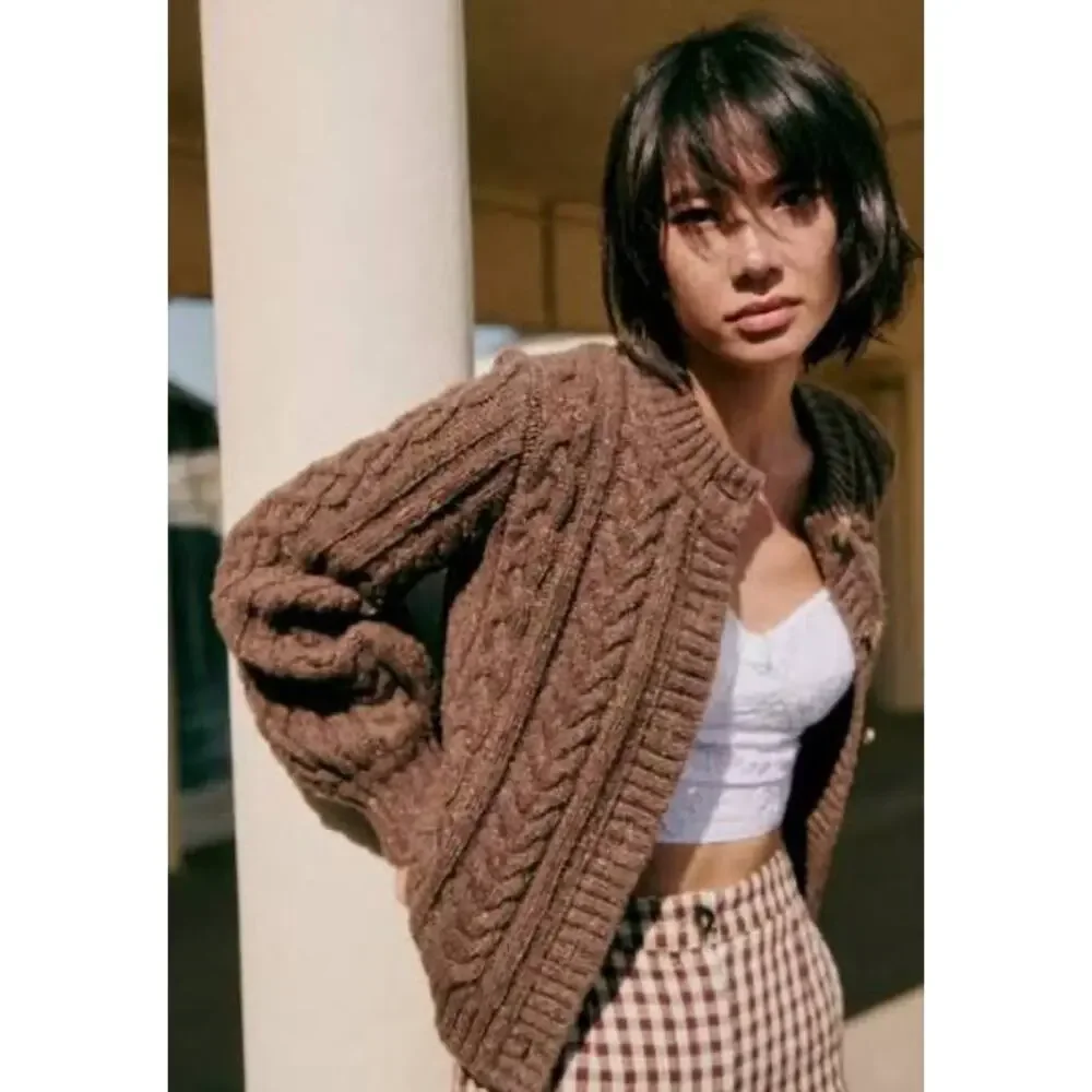[SOLD] La Maille Sezane Andina Jumper in Heather Brown Size S✨ - Picture 3 of 15